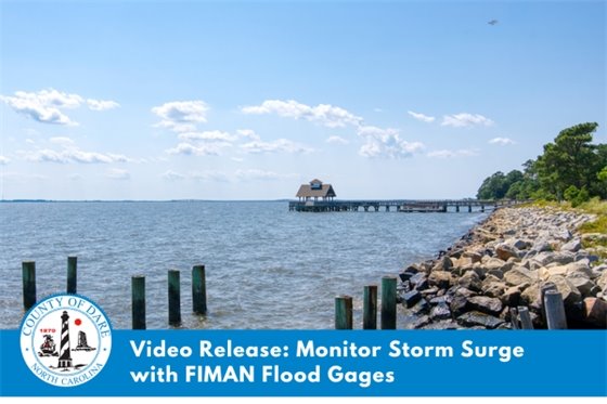 To provide critical and real-time information regarding changing water levels in specific geographic locations, a series of Flood Inundation Mapping and Alert Network (FIMAN) flood gages have been installed throughout Dare County.  Click the button below to view a video showing how to sign up to receive text alerts if water levels in your area begin to rise due to storm surge, which can occur on both the soundside and oceanside of the communities that comprise the Outer Banks.