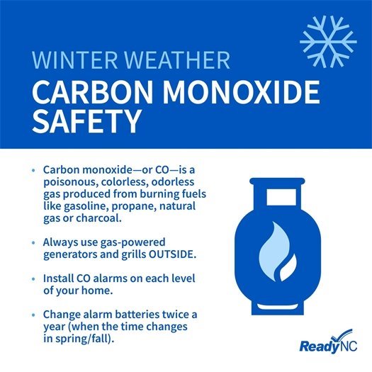 Winter Weather and Carbon Monoxide Safety Graphic