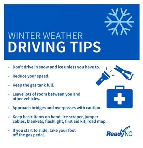 Winter weather driving tips graphic