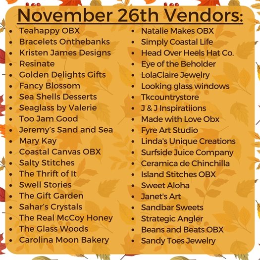 First Flight Holiday Market - November 26 Vendors