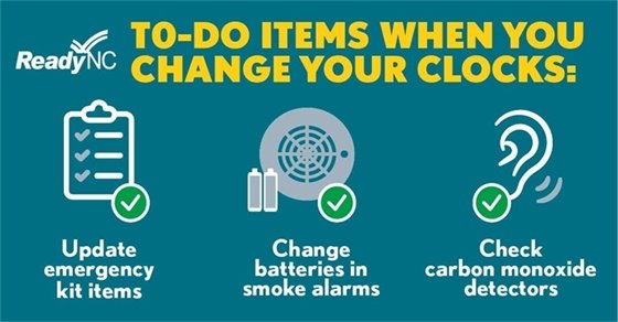 Set your clocks back before you go to bed on November 4th.  The Kill Devil Hills Fire Department advises everyone to use the time change as a reminder to check the batteries in your smoke detectors and carbon monoxide alarms.