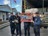 KDH Firefighters with Toys for Tots donations