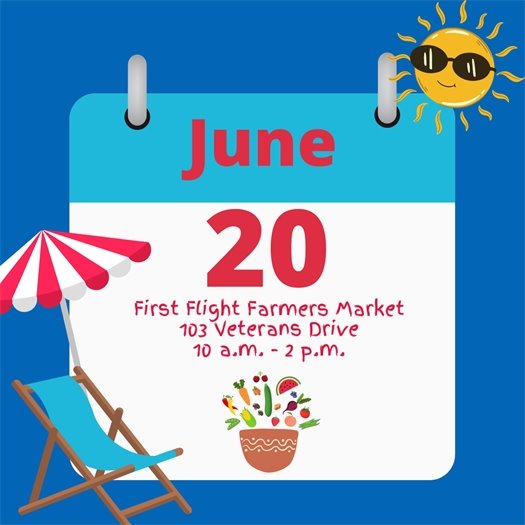 The First Flight Farmers Market features a wide variety of goods from fresh produce, sweet & savory treats, woodworking, photography, paintings, jewelry, candles, bath and body items and so much more! 