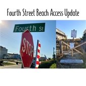 The Fourth Street Beach Access is still closed and will remain closed until further notice. We recognize the community’s desire to use the Fourth Street Access; however, the Town’s top priority is the safety of our citizens. The walkover portion of the access has been deemed unsafe by Town staff. Damage to the access is a result of years of repeated storm damage.   Improvements to the access will remain ongoing. The Town is waiting on the availability of utility locators to inspect the area before the wooden walkover portion of the access can be removed entirely, allowing for the Town to provide safe access to the beach to the public. The access will be an open sand access for the near future as the Town seeks grant funding for replacement.   Kill Devil Hills has many public beach accesses that offer a variety of amenities. For a list, visit our website, www.kdhnc.com/997/Beach  At this time, it is undetermined when the repairs will be completed. The Town will continue to provide any updates. Your understanding and patience are appreciated.