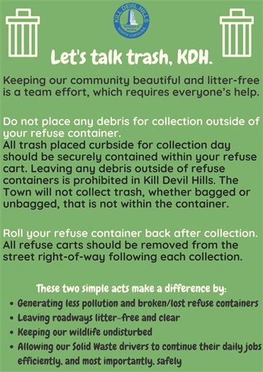 Keeping our community beautiful and litter-free is a team effort, which requires everyone’s help.