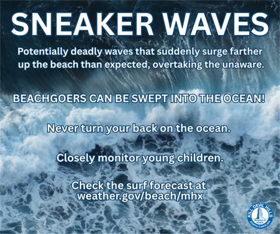 Infographic with information on sneaker waves