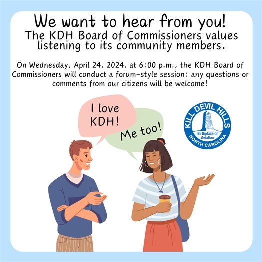 The Board of Commissioners will meet on Wednesday, April 24, 2024, at 6:00 p.m. The meeting includes a Public Forum