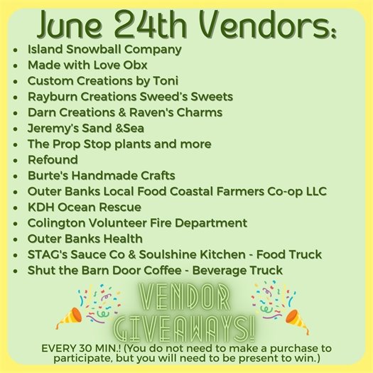 First Flight Market June 24 Vendors