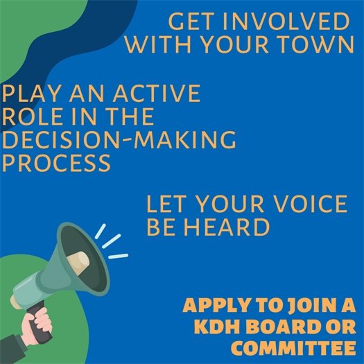 Get Involved with your Town! Let your voice be heard by volunteering with the Town. You can play an active role in the decision-making process which affects you and your community. Apply for a position on one of the Town’s boards or committees.