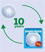 Replace all smoke alarms when they are 10 years old or stop responding when tested.