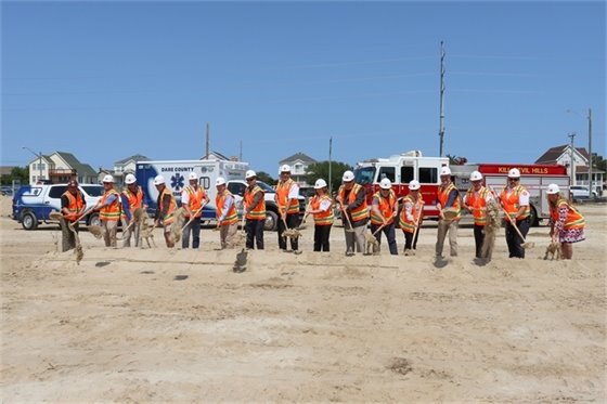 Breaking ground at the new site of the fire and EMS stations