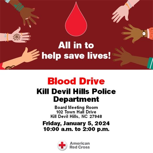 Please consider donating blood at the Police Department's upcoming blood drive