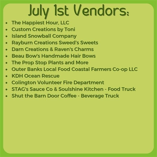 July 1 Vendors