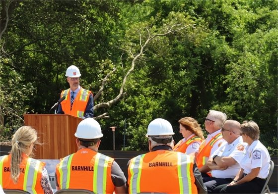 KDH Mayor Ben Sproul speaking at Groundbreaking ceremony 