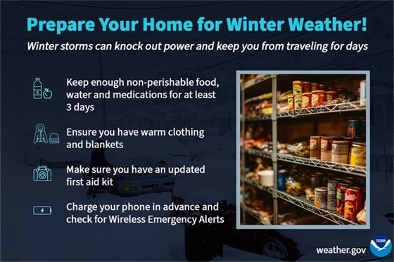 graphic with tips to prepare for winter weather