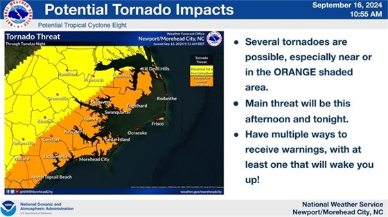September 16,2024, weather briefing from the National Weather Service