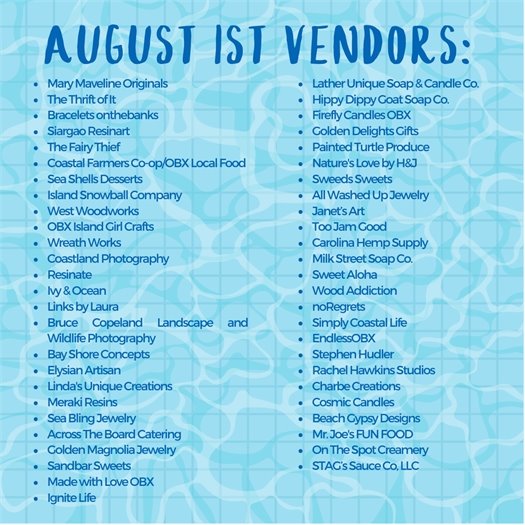 First Flight Market on August 1 from 10 am - 2 pm