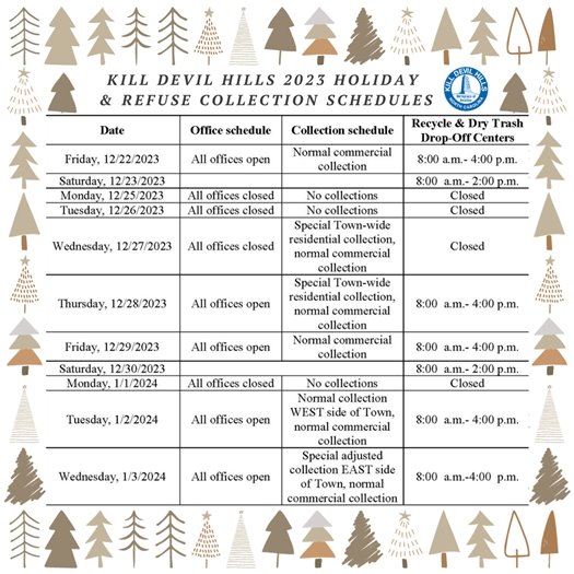 2023 Holiday & Refuse Collections Schedule for KDH