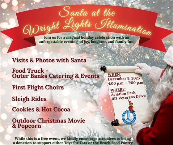 Santa at the Wright Lights Illumination Event Flyer