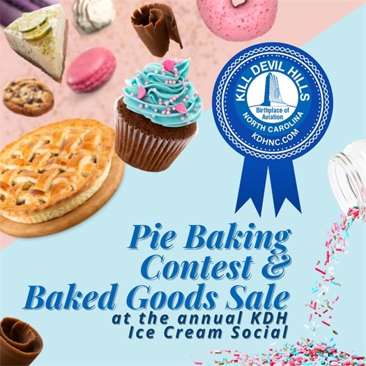 Join us for our First Annual Pie Baking Contest and Bake Sale, held in conjunction with the Ice Cream Social! 