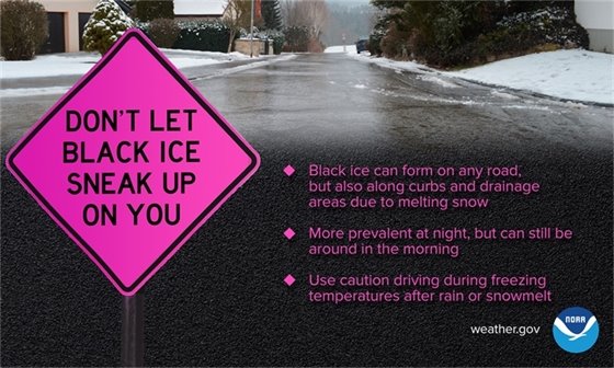 graphic with tips about black ice