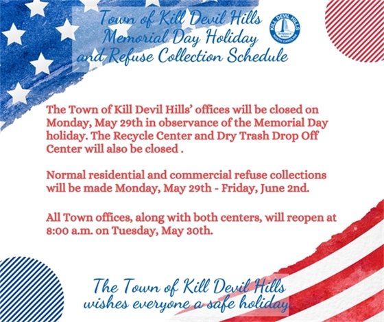 2023 KDH Memorial Day Office and Refuse Collections Schedules