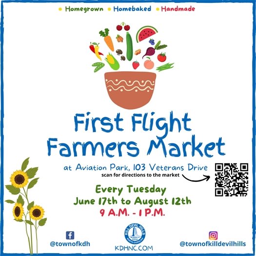 Shop Local, Shop Small, Shop at the First Flight Farmers Market!