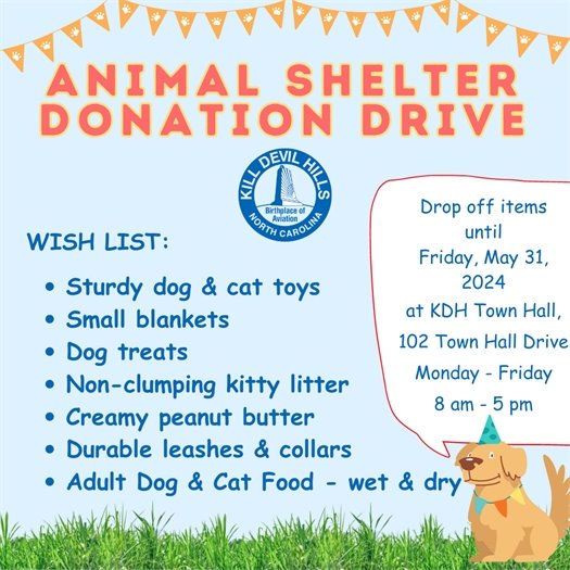 Donation Drive Wish List for Mary's Paws Park Celebration Event