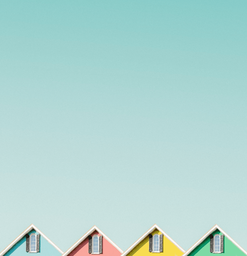 colorful house tops